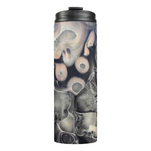 Bouteilles Isothermes OEuvre abstraite grise et rose (Devant)