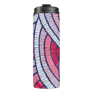 Bouteilles Isothermes OEuvre abstraite rouge, blanche, noire et rose