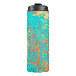 Bouteilles Isothermes OEuvre d'or en marbre peint en brosse sèche. ABSTR