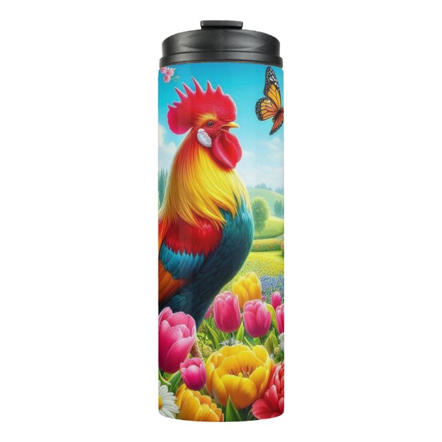 Bouteilles Isothermes OEuvre florale/de printemps/de poulet (Devant)