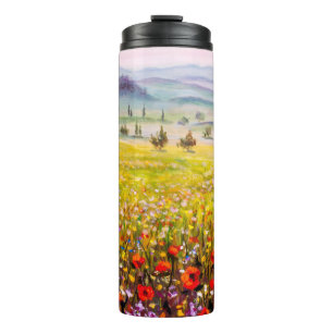 Bouteilles Isothermes Oeuvre Toscane italienne cyprès paysage avec m