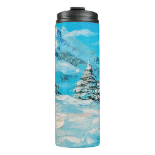 Bouteilles Isothermes oil painting, winter mountain landscape with spru
