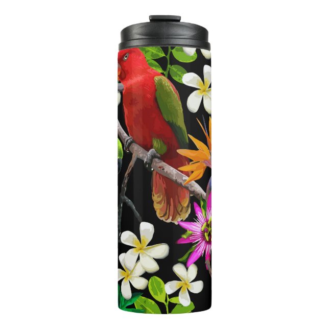 Bouteilles Isothermes Oiseaux exotiques Belles Fleurs Motif (Devant)