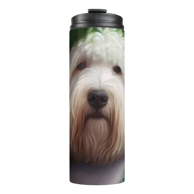 Bouteilles Isothermes Old English Sheepdog en tenue de la Saint-Patrick (Devant)