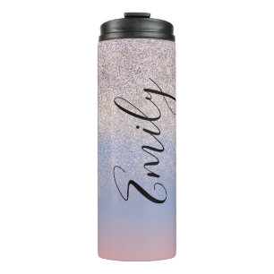 Bouteilles Isothermes Ombre Faux Sparkle Monogramme Nom