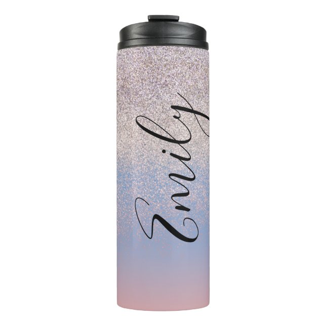 Bouteilles Isothermes Ombre Faux Sparkle Monogramme Nom      (Devant)