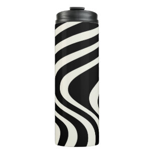 Bouteilles Isothermes Ondes de style rétro noir et blanc