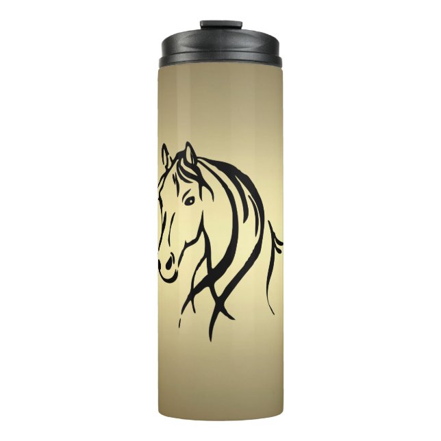 Bouteilles Isothermes Or noir de tête de cheval (Devant)