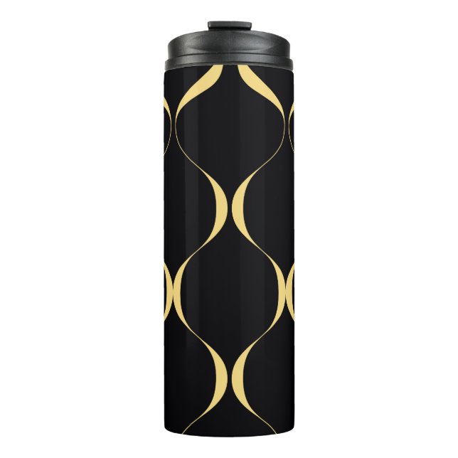 Bouteilles Isothermes Or, simple, moderne, luxueux graphisme ondulé (Devant)