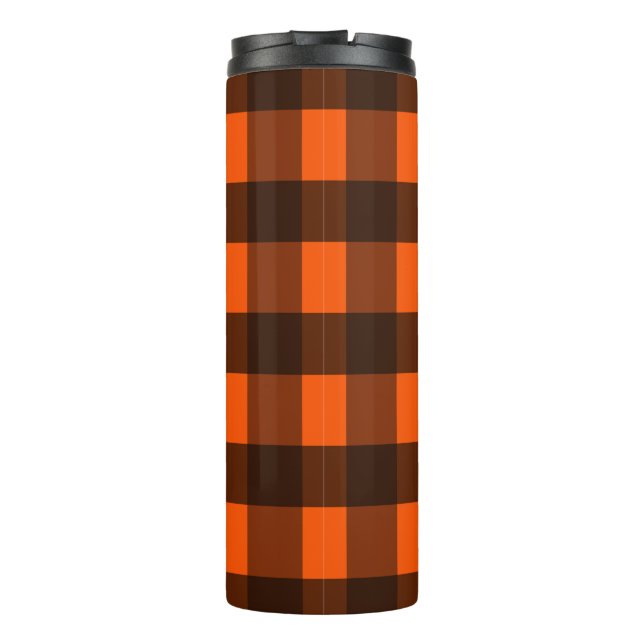 Bouteilles Isothermes Orange and Black Guingham (Dos)