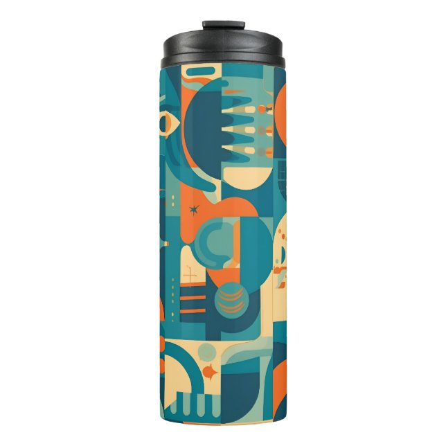 Bouteilles Isothermes Orange and Teal Geometric Abstract (Devant)