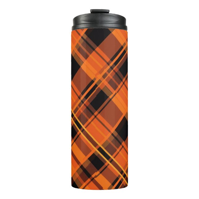 Bouteilles Isothermes Orange Black Plaid Halloween Thermal Tumbler (Devant)