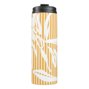 Bouteilles Isothermes Orange Floral sans couture motif avec backgr rayé