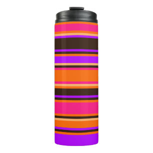 Bouteilles Isothermes Orange gras, magenta et violet rayé - Toussin