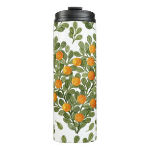 Bouteilles Isothermes Oranges cardiaques : Branches vertes Amour.