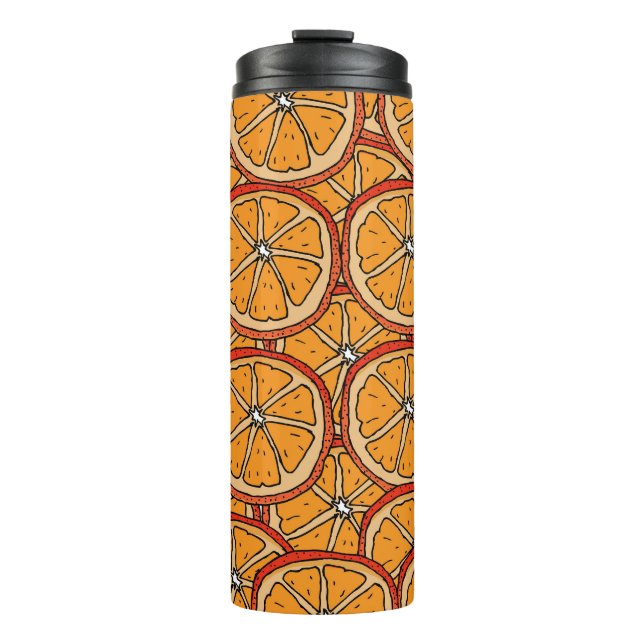 Bouteilles Isothermes Oranges dessinées à la main : sans couture (Devant)