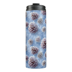 Bouteilles Isothermes Oreiller à lancer Motif de Pinecones bleus congelé