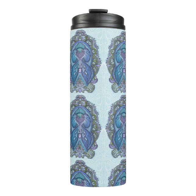 Bouteilles Isothermes Ornat bleu et design Mandala Turquoise (Devant)