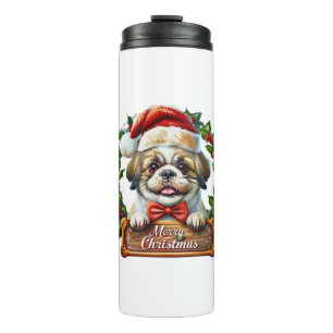 Bouteilles Isothermes Ornement de Noël du chien mignon - Joyeux Noël"