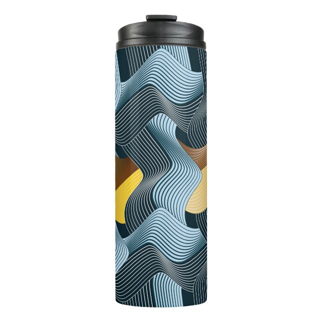 Bouteilles Isothermes Ornement sans soudure Abstrait avec vagues (Devant)