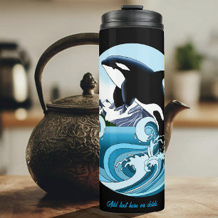 Bouteilles Isothermes Orque Majestueux Baleine Tueuse Vagues Bleues Océa