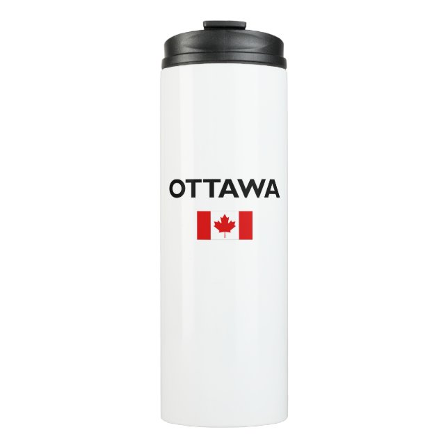 Bouteilles Isothermes Ottawa Canada Drapeau canadien couleur claire (Devant)