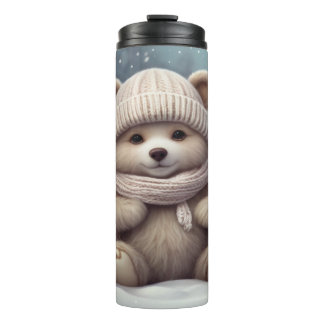 Bouteilles Isothermes Ours en peluche cosy d'hiver