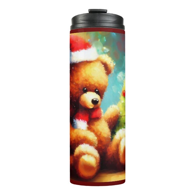 Bouteilles Isothermes Ours en peluche de Noël 1 (Devant)