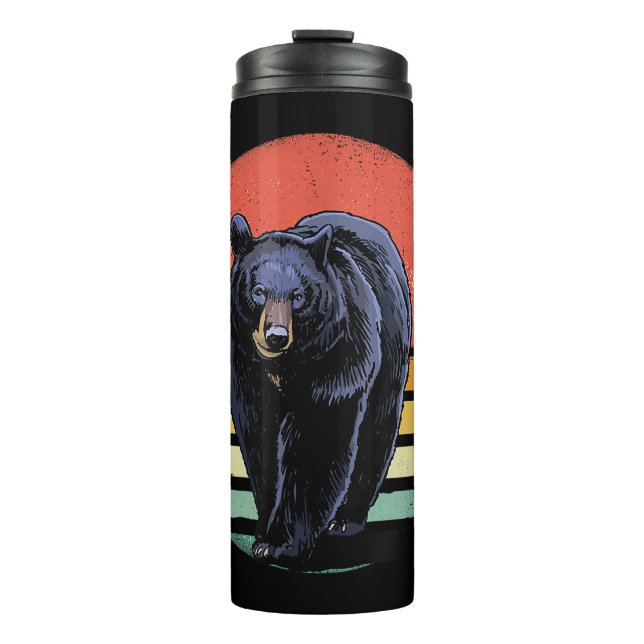Bouteilles Isothermes Ours noir Vintage (Devant)