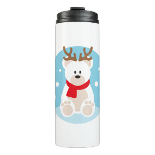 Bouteilles Isothermes Ours polaire Reindeer de Noël Yule Neige d'hiver