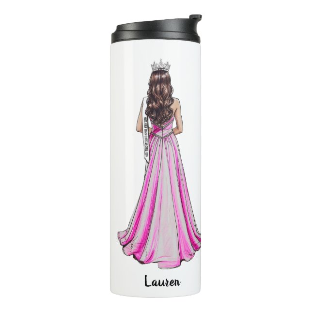 Bouteilles Isothermes Pageant Queen Portrait Custom Thermal Tumbler (Tourné sur la gauche)