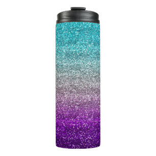 Bouteilles Isothermes Pailleté dégradé bleu, gris et violet