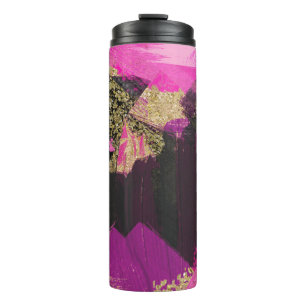 Bouteilles Isothermes Pailleté Or Noir Rose Pinceau Moderne Glam Grunge