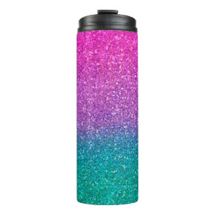 Bouteilles Isothermes Pailleté Rose Turquoise Aqua Bleu Et Violet