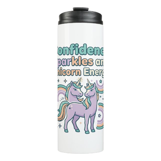 Bouteilles Isothermes Paillettes de Confiance de Licorne et Conception d (Devant)