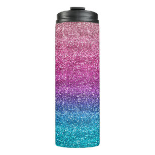 Bouteilles Isothermes Paillettes dégradé rose et bleu scintillant