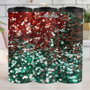 Bouteilles Isothermes Paillettes dorées scintillantes de Noël 