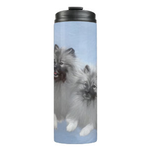 Bouteilles Isothermes Paire de Keeshond - Peinture originale d'animaux -