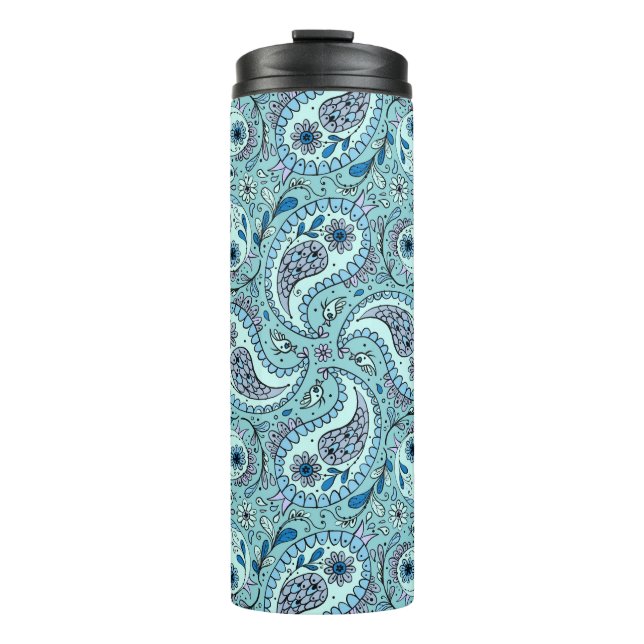 Bouteilles Isothermes Paisley en bleu bébé (Devant)