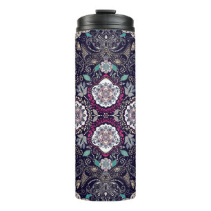 Bouteilles Isothermes Paisley floral, design de poche carré.