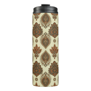 Bouteilles Isothermes Paisley floral motif sans soudure. Illustration vi