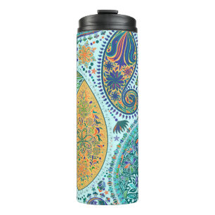 Bouteilles Isothermes Paisley motif floral vintage motif ethnique sans c
