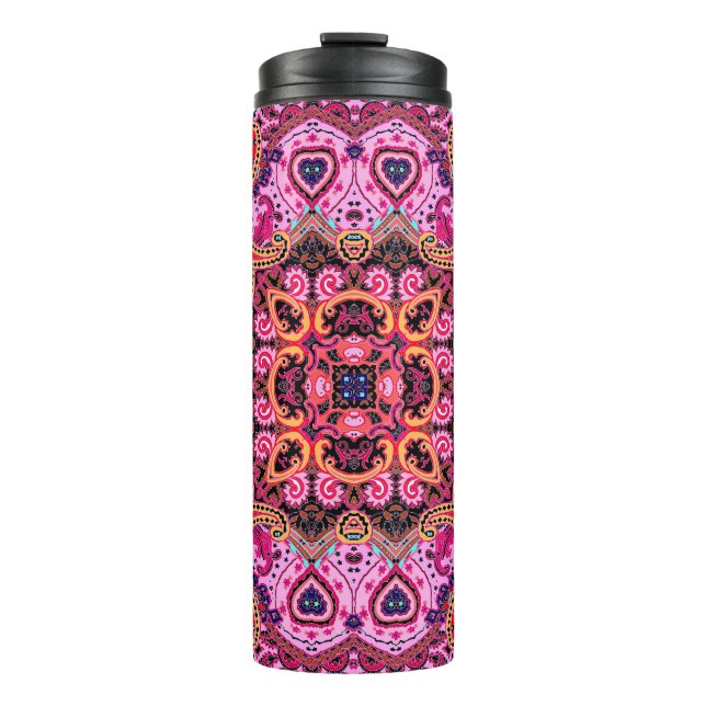 Bouteilles Isothermes Paisley multicolore, design d'impression d'écharpe (Devant)