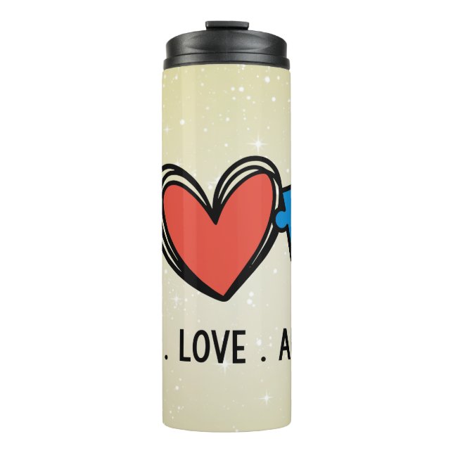Bouteilles Isothermes Paix Amour Autisme (Devant)