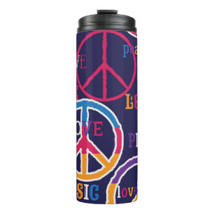 Bouteilles Isothermes Paix hippie : Conception de symboles vibrants.