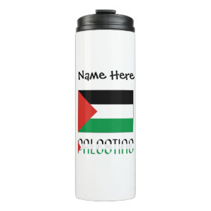 Bouteilles Isothermes Palestine and Palestinian Flag with Your Name