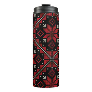 Bouteilles Isothermes Palestine Broderie Tatreez Motif12 crm-rouge