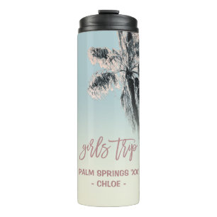 Bouteilles Isothermes Palm Pink Aqua Girl Trip Tumbler personnalisée