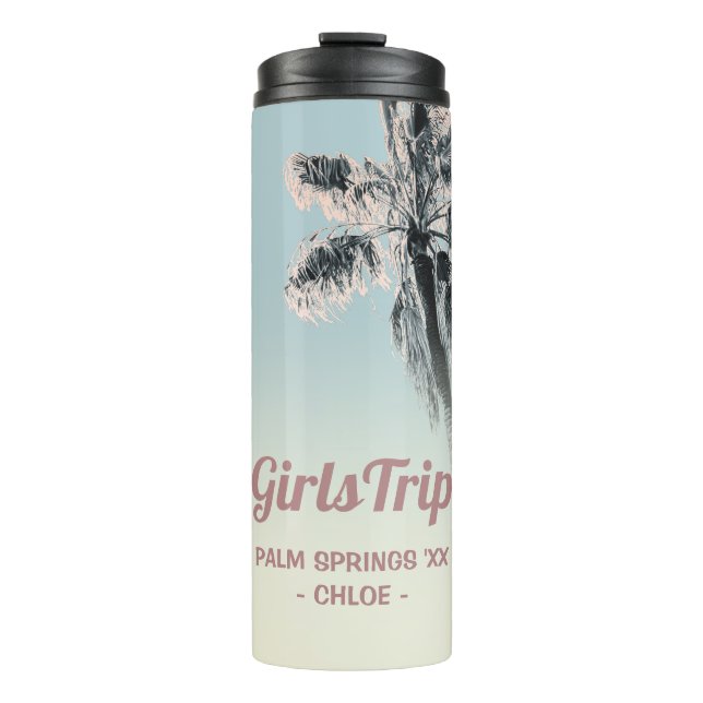 Bouteilles Isothermes Palm Pink Aqua Girls Weekend Nom Tumbler (Devant)