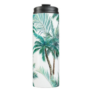 Bouteilles Isothermes Palmier tropical : Motif de la jungle aquarelle.